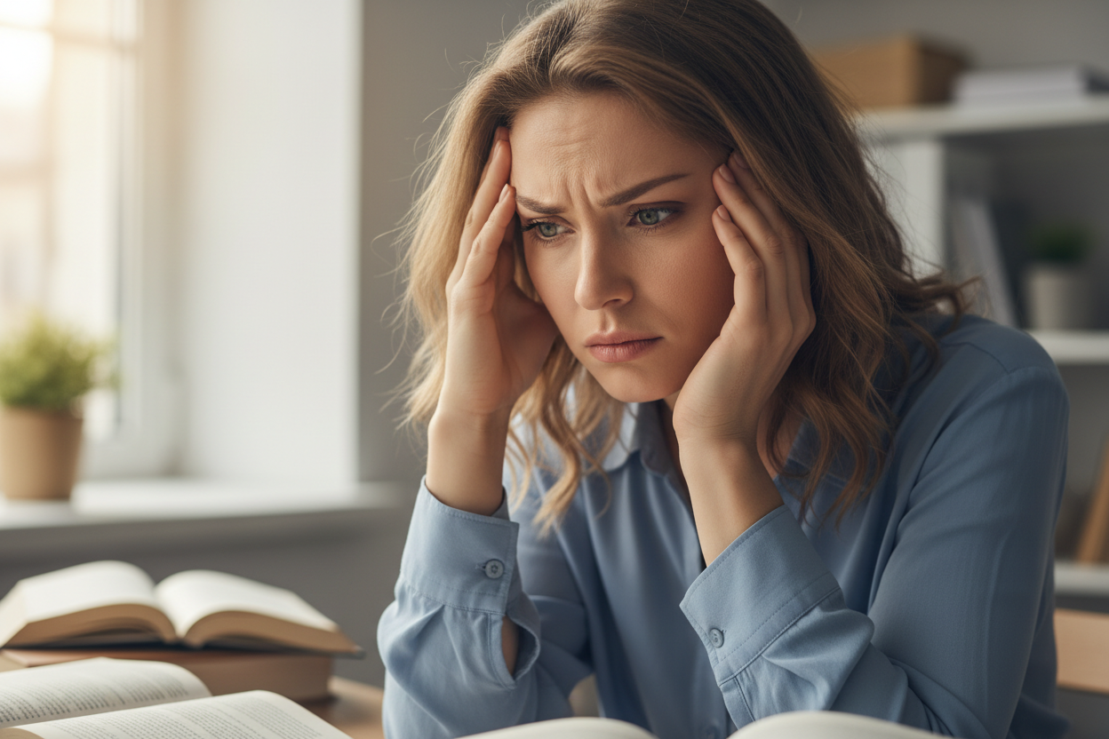 confused women stressed looking worried